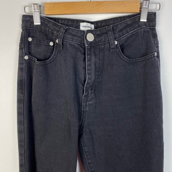 Superdown Black Distressed High Waisted Straight Jeans Size 27 - Picture 2 of 10